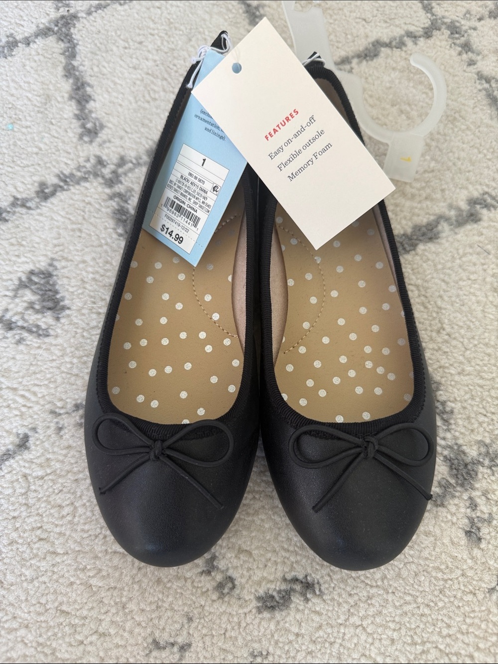NWT Black Ballet Flats Cat &Jack Size 1